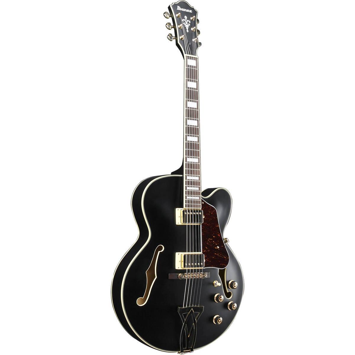 Alt View 1. Ibanez - Ibanez Artcore Series AF75G Electric Guitar, Bound Rosewood Fretboard, Black Flat.