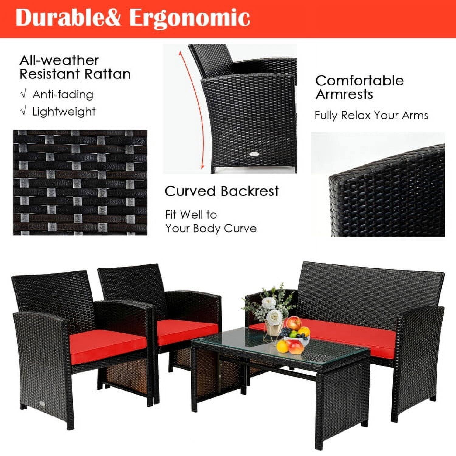 Durable & Ergonomic

All-weather Resistant Rattan
- Anti-fading
- Lightweight

Curved Backrest
Fit Well to Your Body Curve

Comfortable Armrests
Fully Relax Your Arms