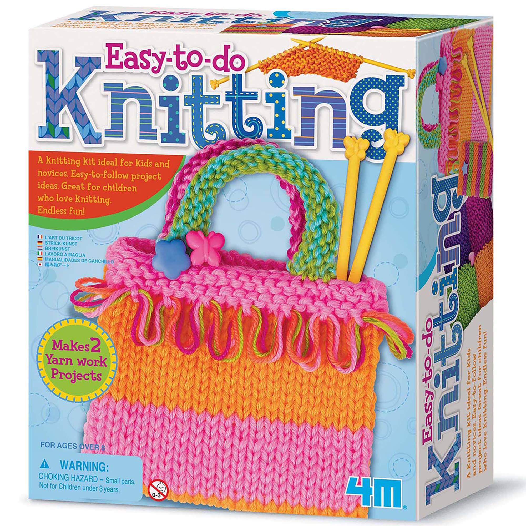 4M - 4M: Easy-To-Do Knitting Kit - Learn 2 Yarn Projects, All-In-1 DIY Set, Kids 8+