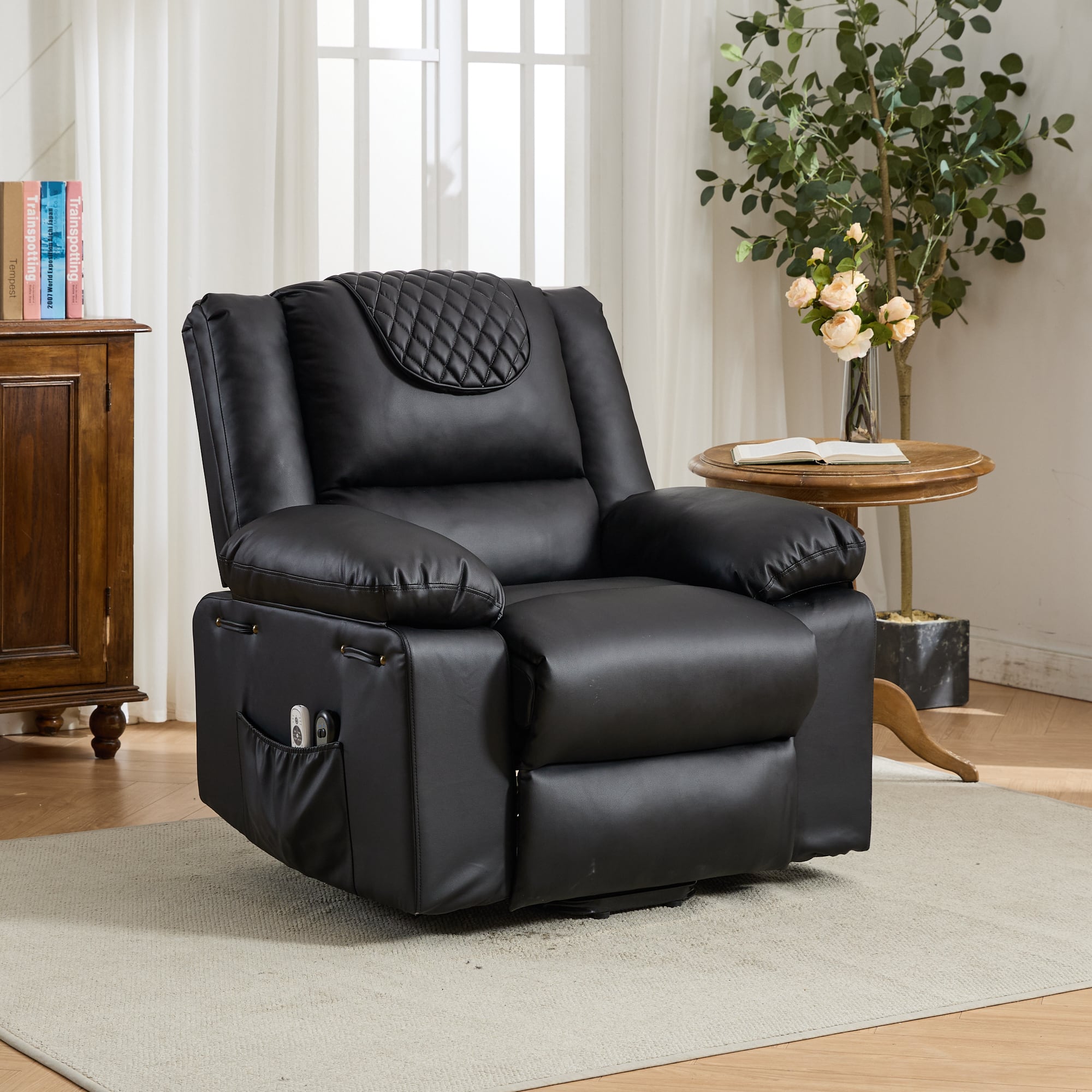 GOODSILO - Power Lift Recliner Chair with Heating and Massage Functions for Elderly Support - Black