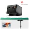 Valerion - VisionMaster Pro2 4K With 120" PureVision Motorized Projector Screen and Walnut Tripod Stand - Black