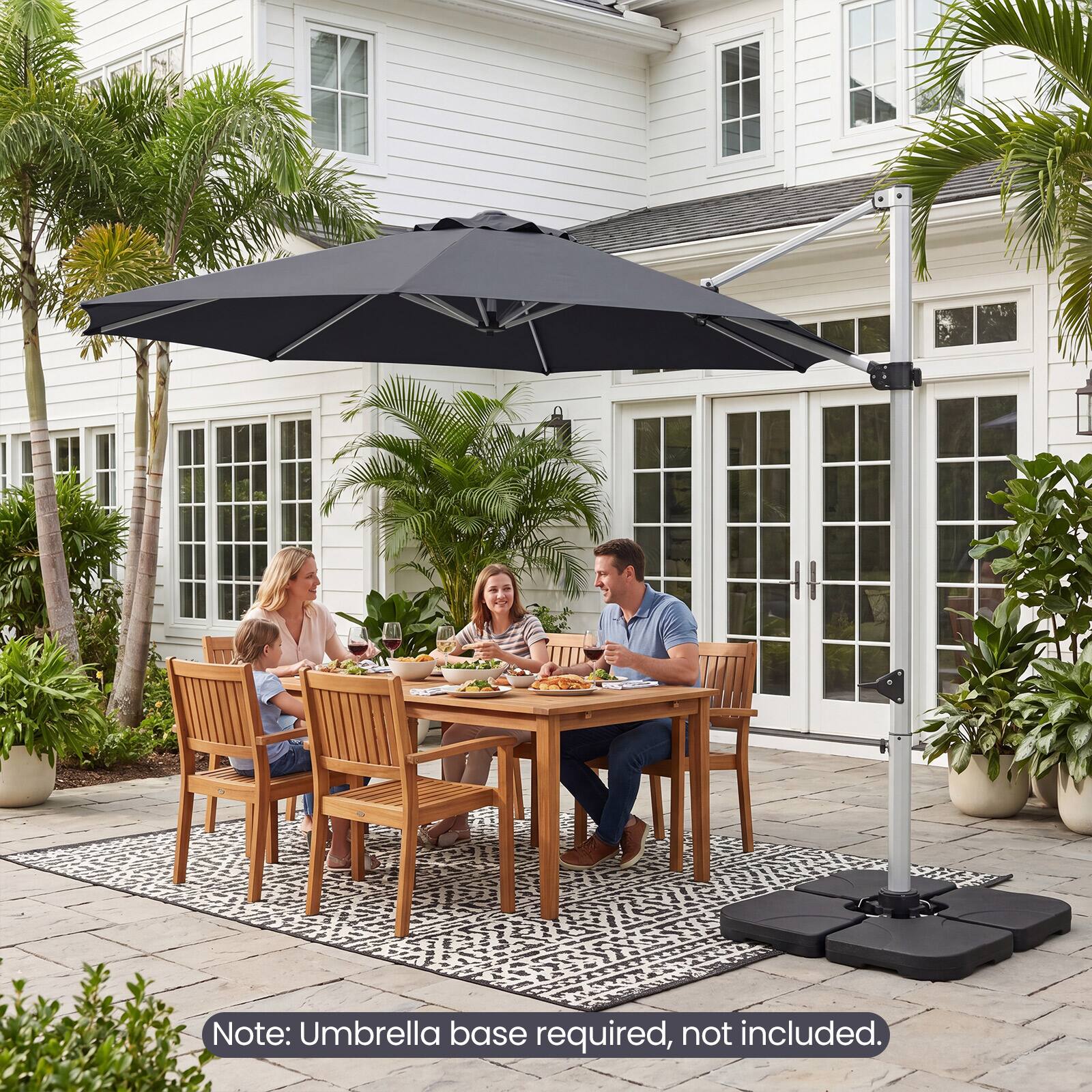 Note: Umbrella base required, not included.