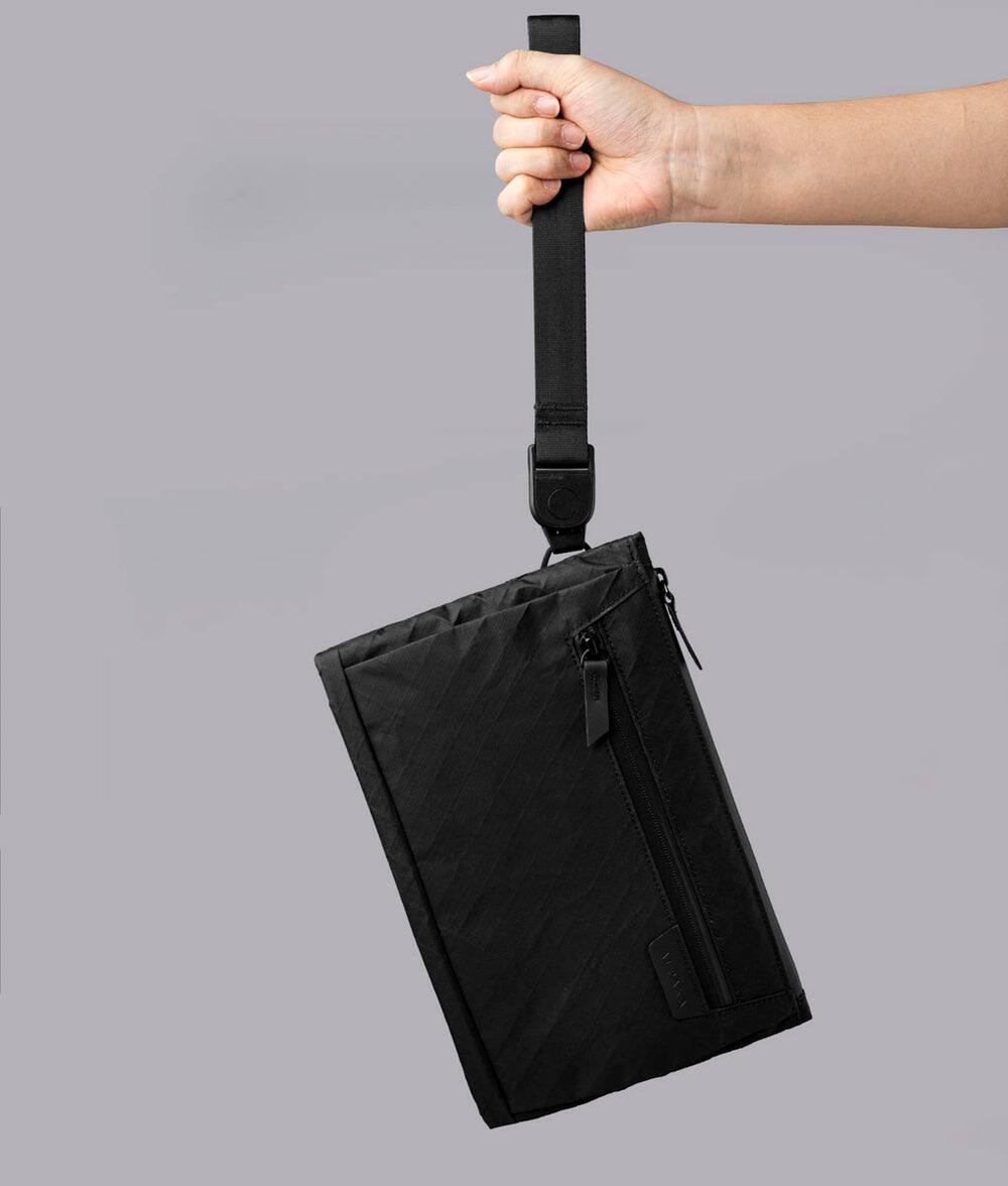 Alt View 2. ALPAKA - Zip Pouch Max V2 Wallet Pouch, 2L Slim EDC Organizer Sling, Fits iPad Mini, YKK AquaGuard - Black Ultradyne 100D.
