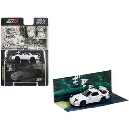 Mazda RX-7 FC3S RHD "RedSuns" White "Initial D" 1995-2013 Manga "Diorama Set Series" 1/64 Car by Hobby Japan