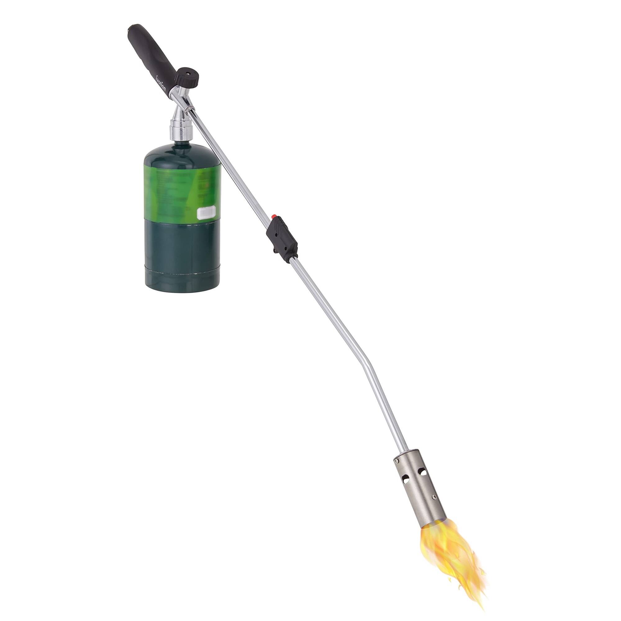 Front. Ivation - Mini Propane Torch with Self Igniter, 50,000 BTU Handheld Weed Burner Tool - Silver.