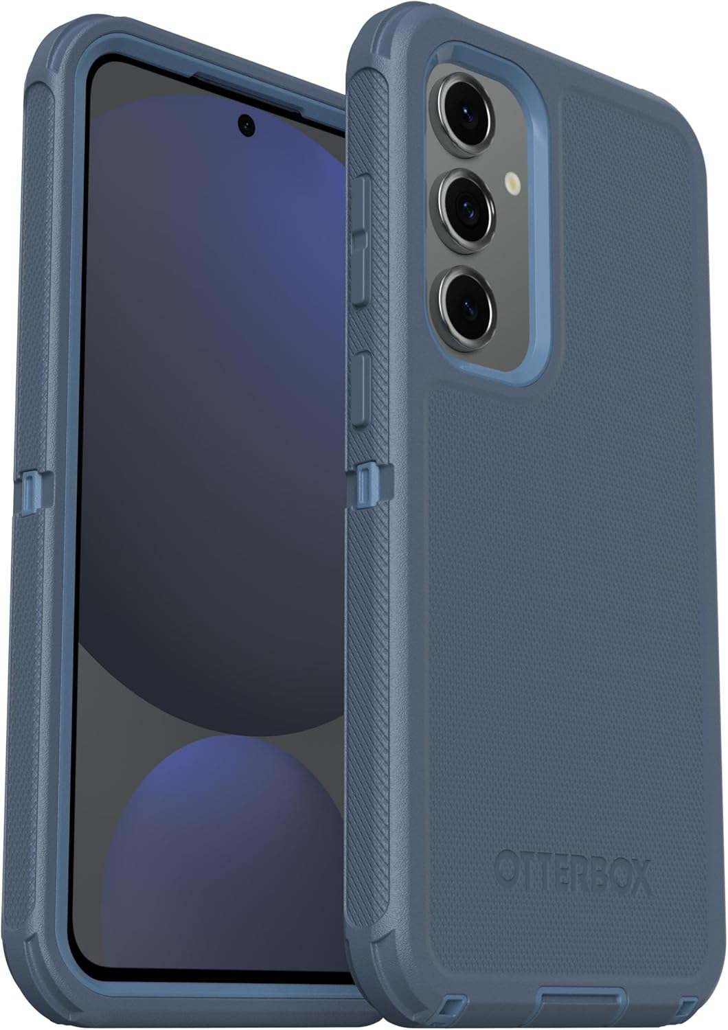 Back. OtterBox - OtterBox Galaxy S24 FE (Only) - Defender Series Case - Case Only - Rugged & Durable - with Port Protection - Baby Blue Jeans (Blue).