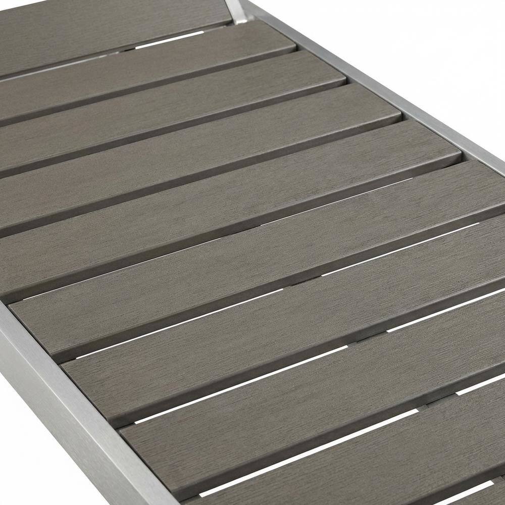 Alt View 1. Outdoor Escape - Aluminum Outdoor Lounge Chair With Adjustable Backrest And Cushioned Seat - Gray.