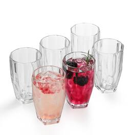 BreeBe - Polyhedron Highball Glasses set of 6 - Clear