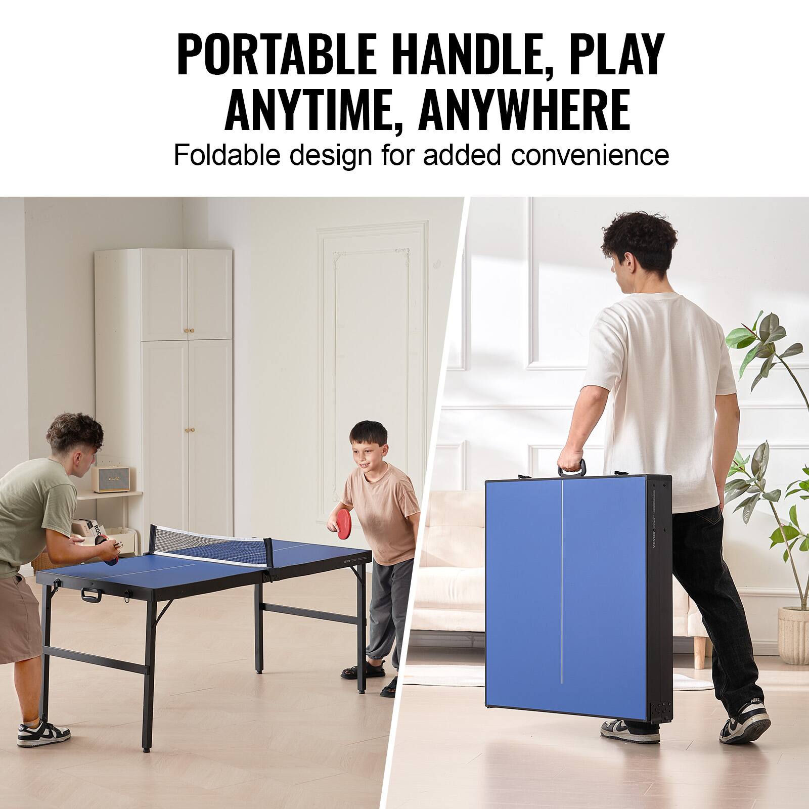 PORTABLE HANDLE, PLAY ANYTIME, ANYWHERE  
Foldable design for added convenience