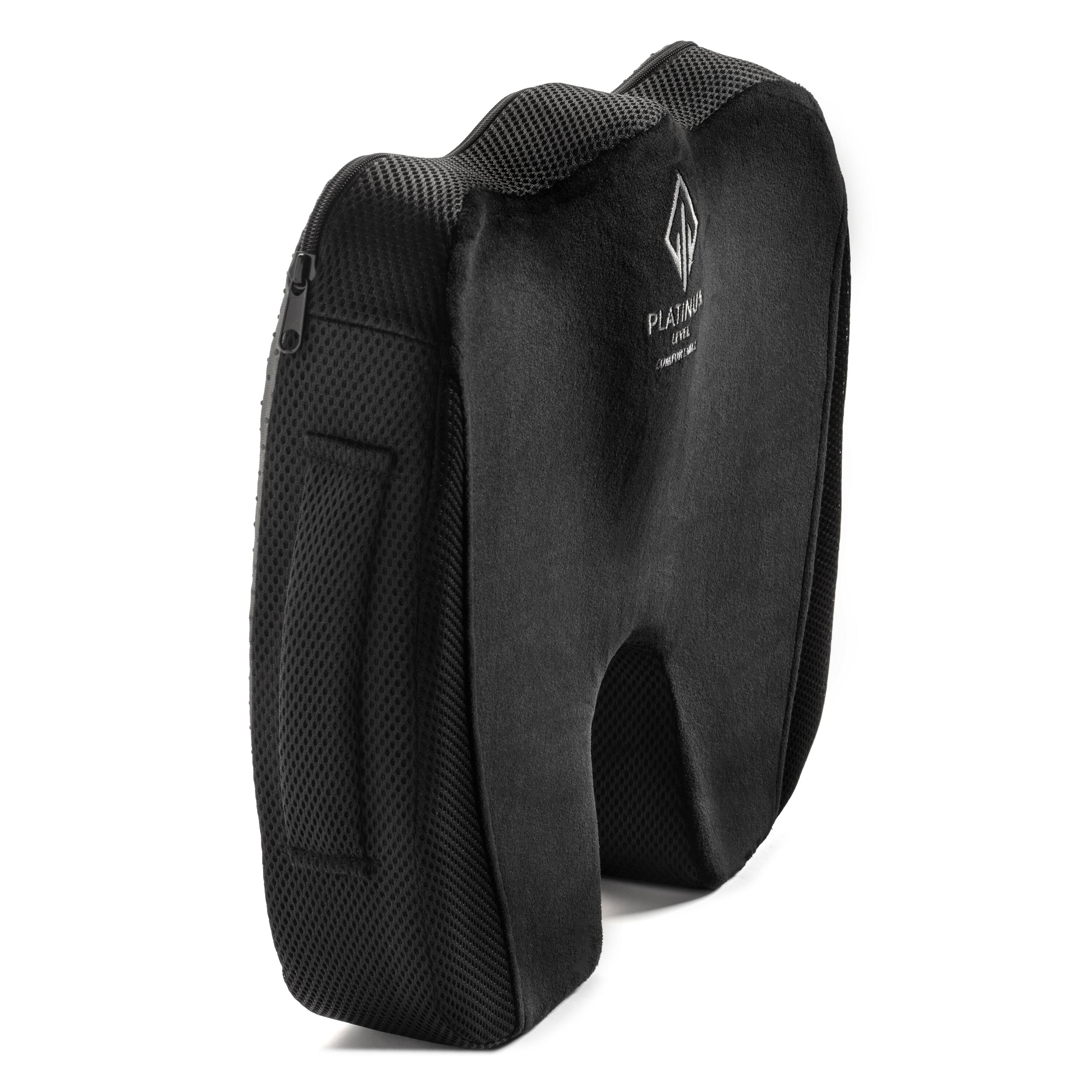Left. Platinum-Level Comfortable - Platinum-Level Comfortable Ergonomic Memory Foam Lumbar & Seat Cushion Back,Tailbone Pain Relief - Black.