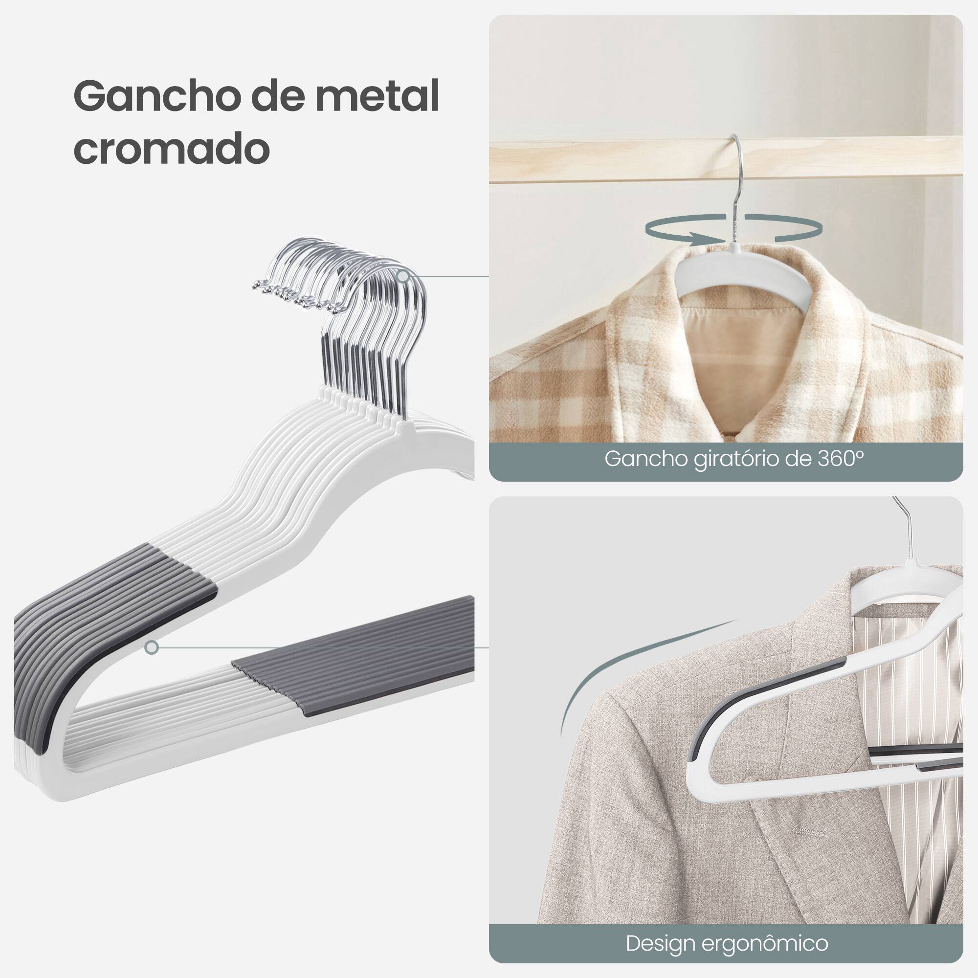 Gancho de metal cromado  
Gancho giratorio de 360°  
Design ergonómico