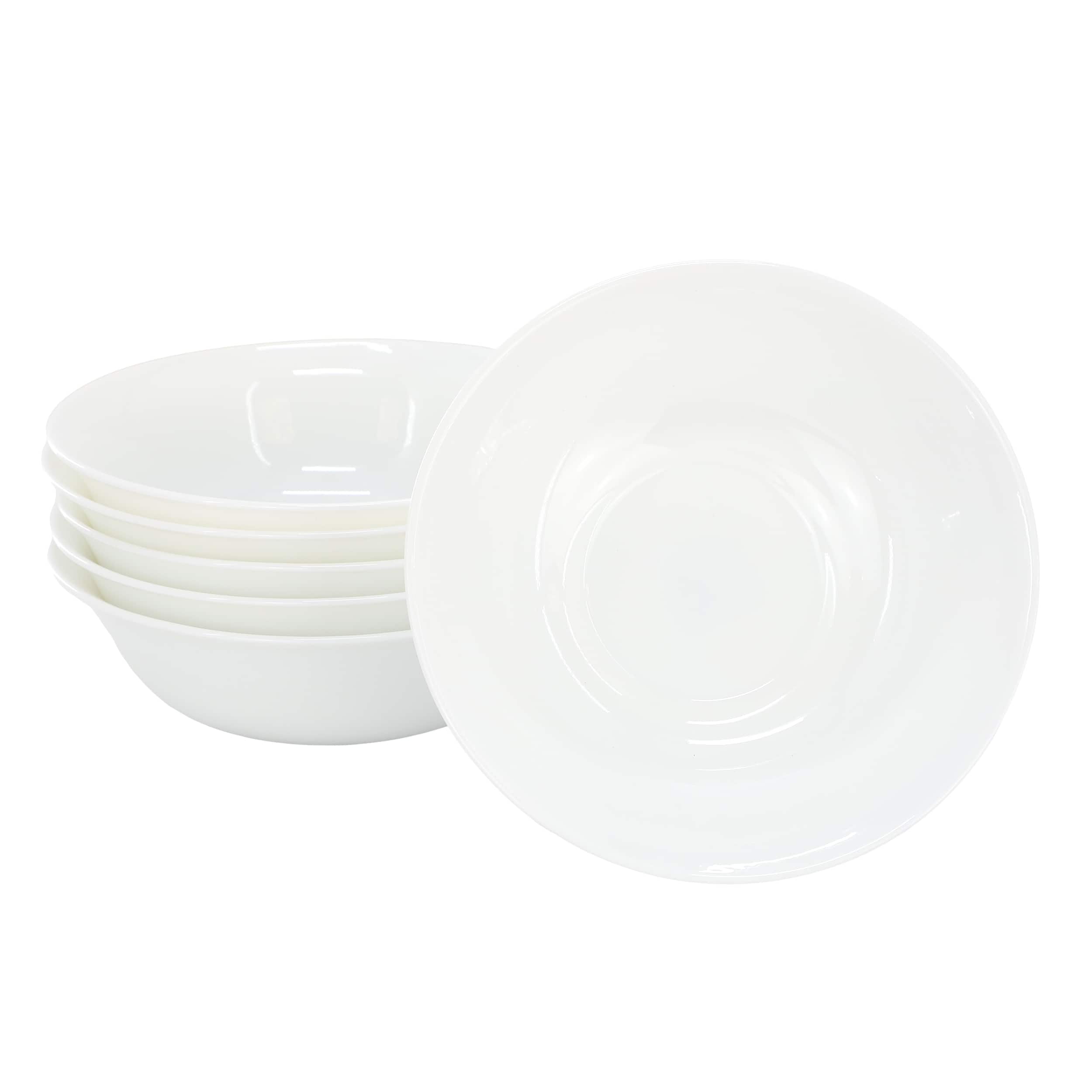 Gibson - Ultra Shadow 6 Piece 6.5 Inch Opal Glass Cereal Bowl Set - White - Thumbnail 5