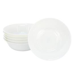 Gibson - Ultra Shadow 6 Piece 6.5 Inch Opal Glass Cereal Bowl Set - White