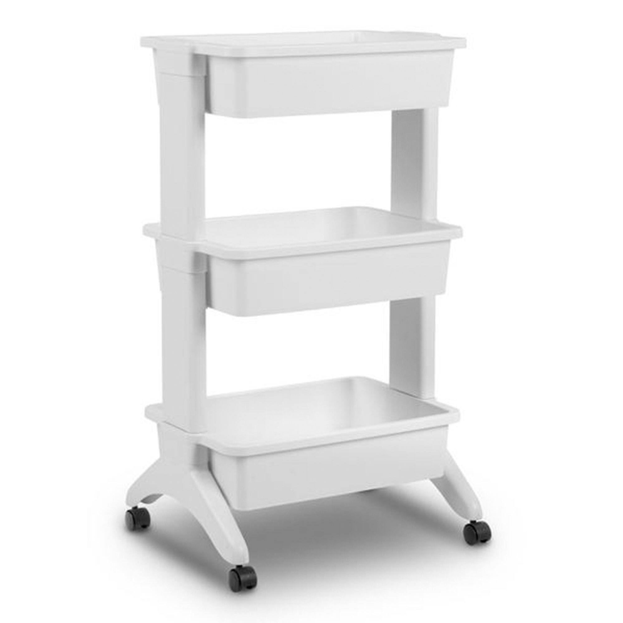 Alt View 1. Sterilite - Sterilite 3 Tier Utility Rolling Organization Cart Portable Storage Bins, 3 Pack - White.