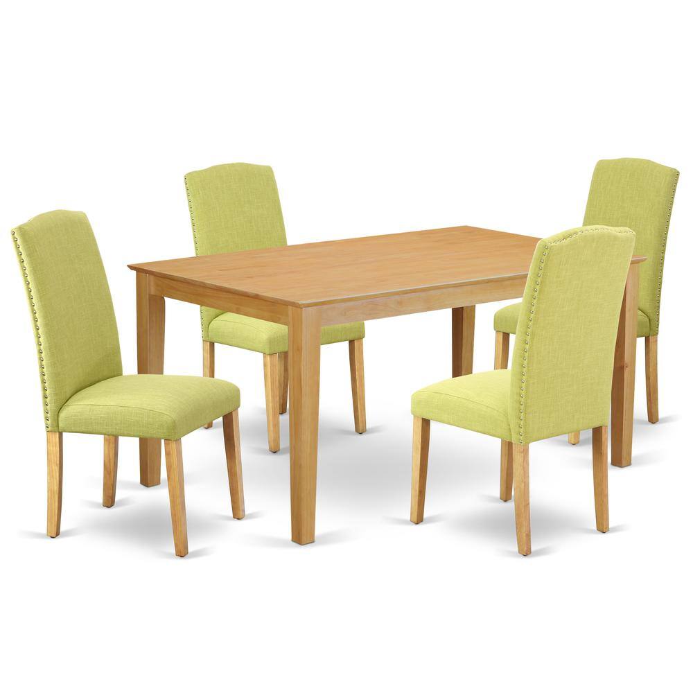 Back. East West Furniture - Dining Room Set Oak - Oak.