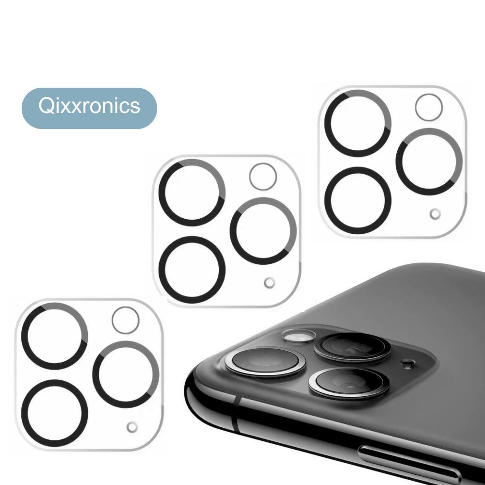 Alt View 4. Qixxronics - 3 Pack Camera Lens Protector Compatible with iPhone 11 Pro Max Camera Lens Tempered Glass Protector [Night Circle] - Clear.