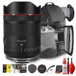 Canon - RF 14mm f/1.4 L VCM Ultra Wide Lens | Professional Prime Bundle - Black