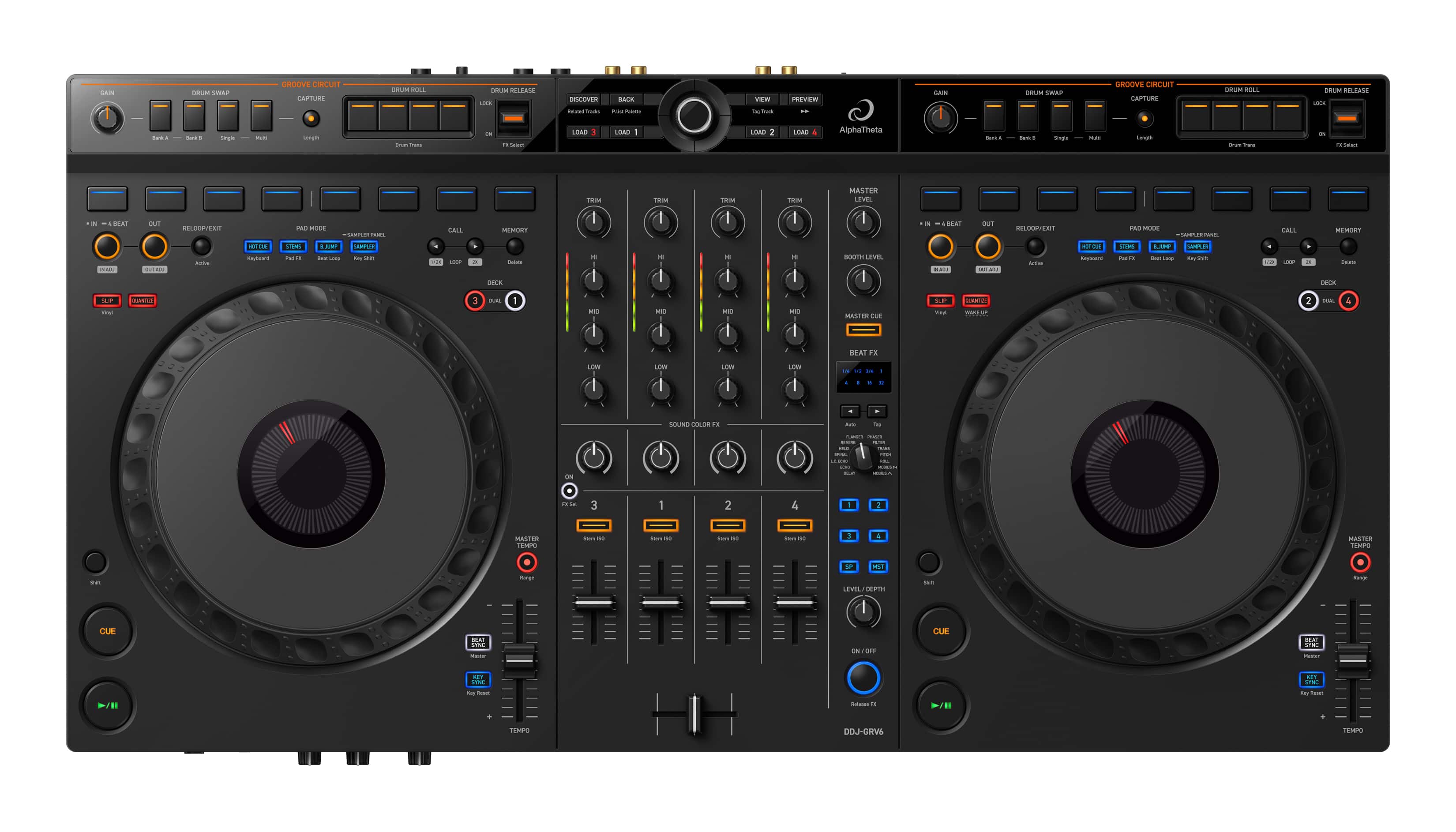 Pioneer DJ 4 Channel DJ Controller with Scratch Pads, USB