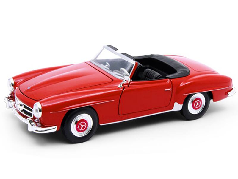 Angle. Welly - 1955 Mercedes-Benz 190 SL Red "NEX Models" Series 1/24 Diecast Model Car by Welly - Red.