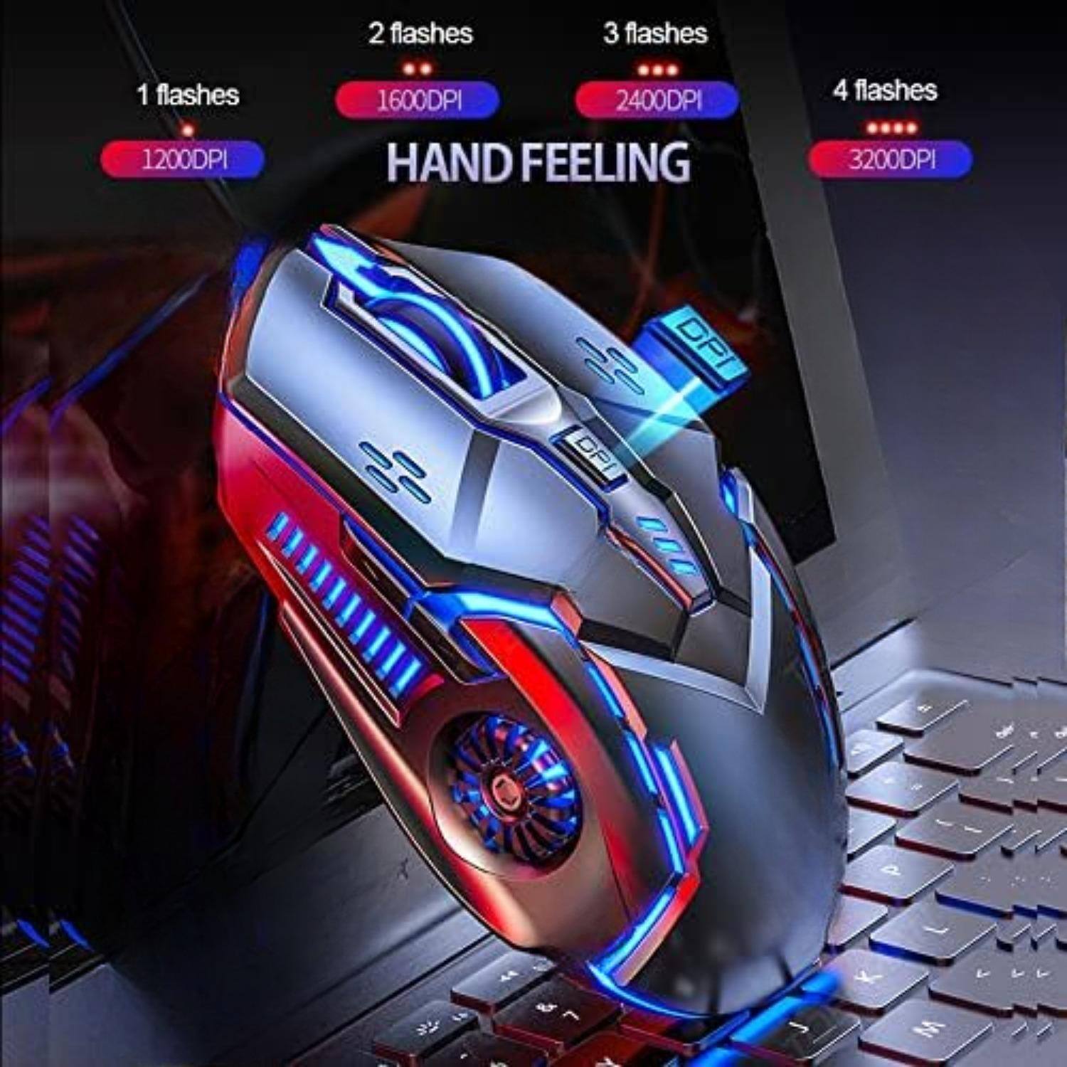 1 flashes  
1200DPI  

2 flashes  
1600DPI  

3 flashes  
2400DPI  

4 flashes  
3200DPI  

HAND FEELING