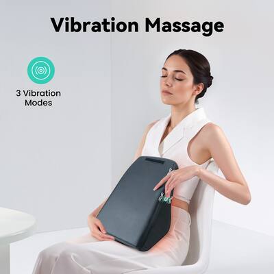 Heated Shiatsu Lower Back Massager - Neck Shoulder Pain Relief Massage Pad Black Heated Shiatsu Lower Back Massager - Neck Shoulder Pain Relief Massage Pad Black