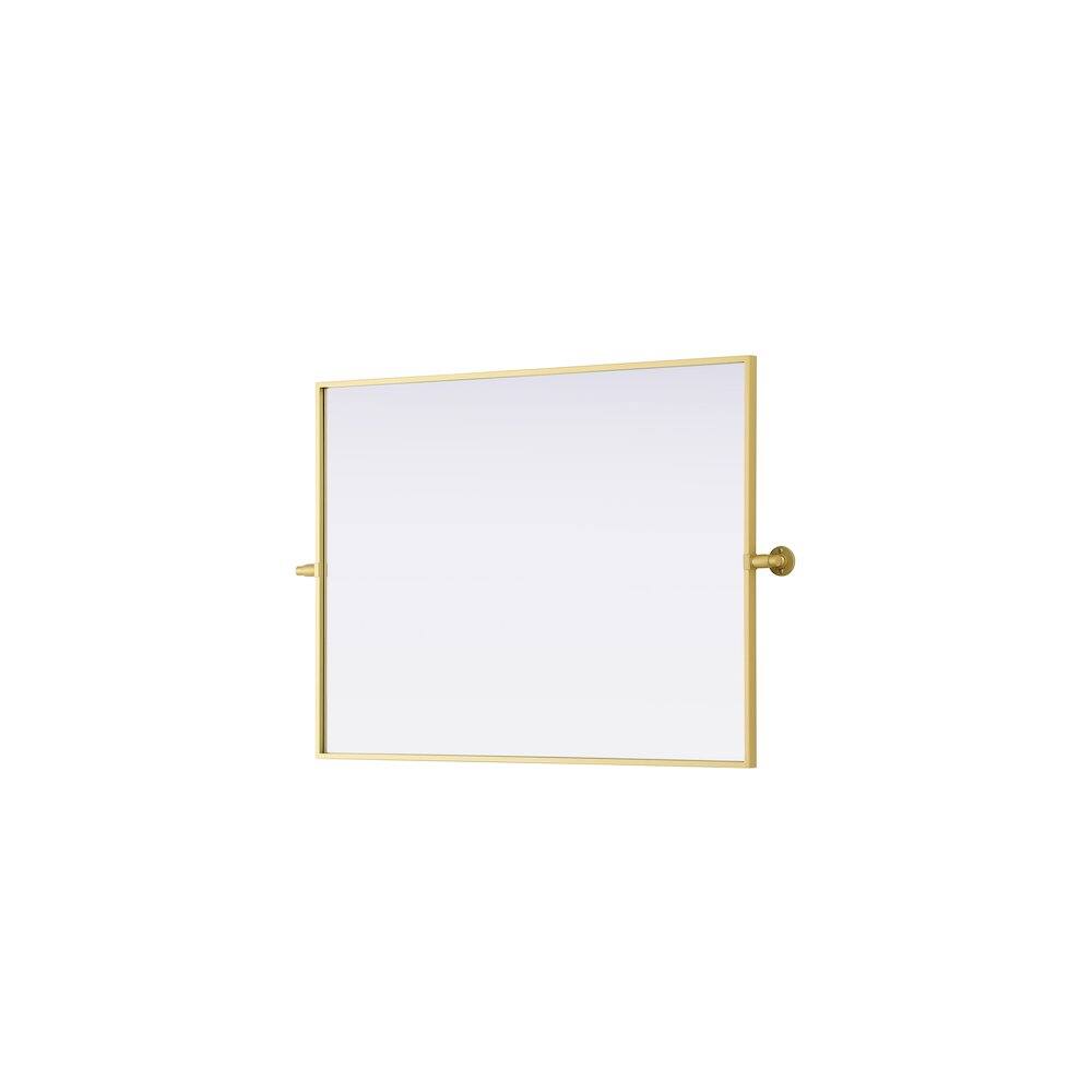 Alt View 1. Elegant Kitchen and Bath - Amoura 27X36 Pivot Mirror In Brass - Brass.