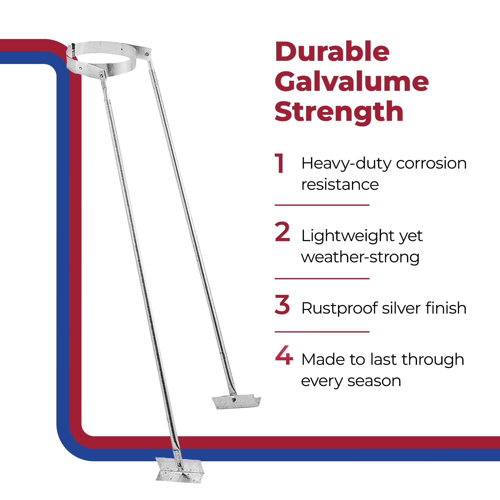 Durable Galvalume Strength

1. Heavy-duty corrosion resistance
2. Lightweight yet weather-strong
3. Rustproof silver finish
4. Made to last through every season