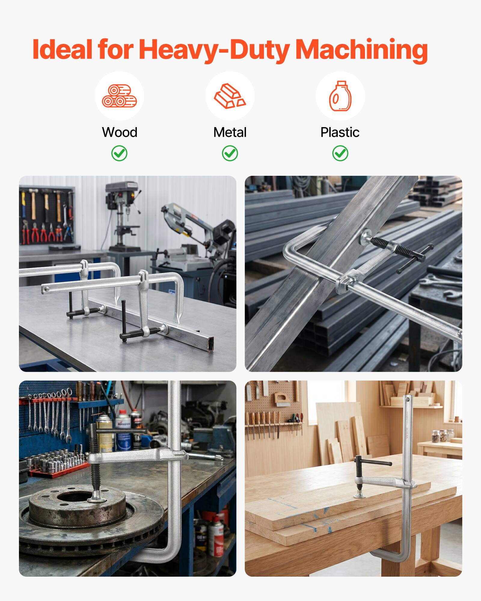 Ideal for Heavy-Duty Machining

- Wood
- Metal
- Plastic