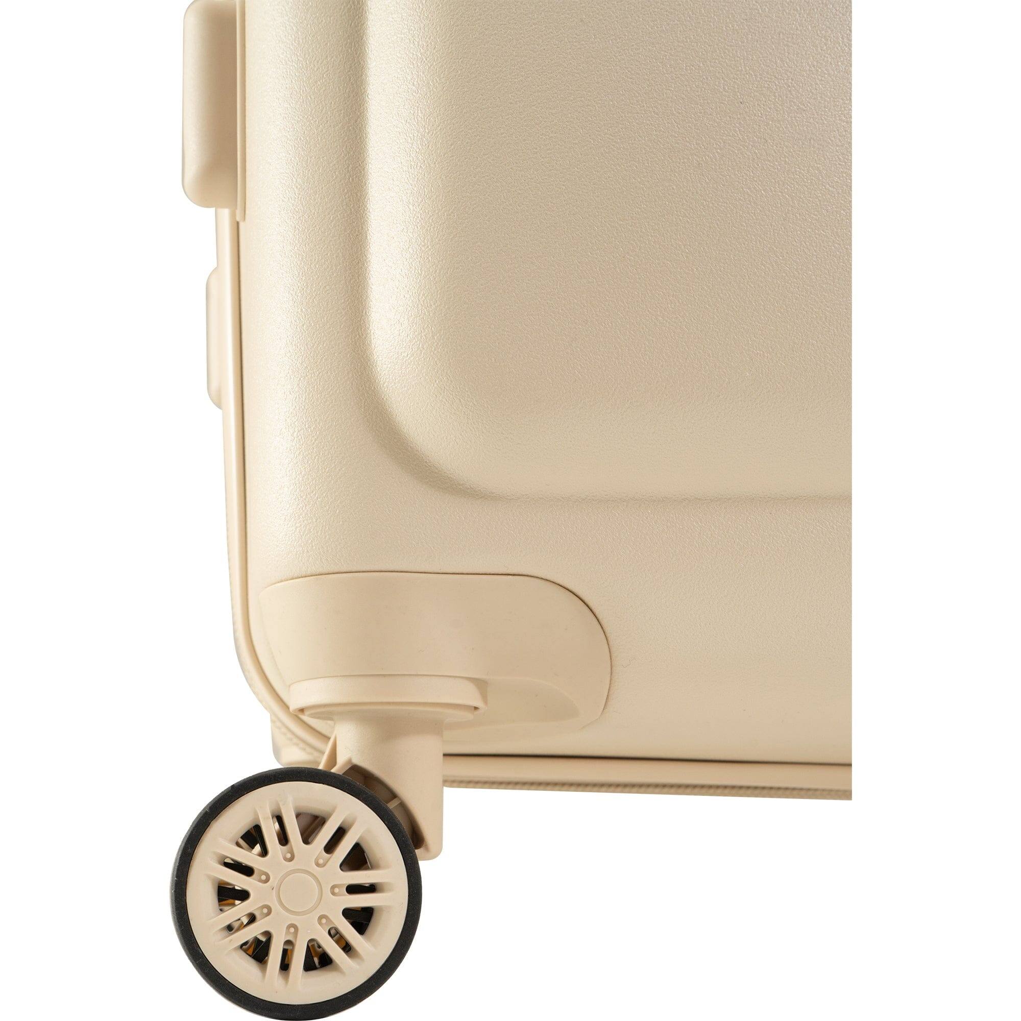 Max Studio Square Embossed ABS 2 Piece Hard Sided Luggage Set BONE