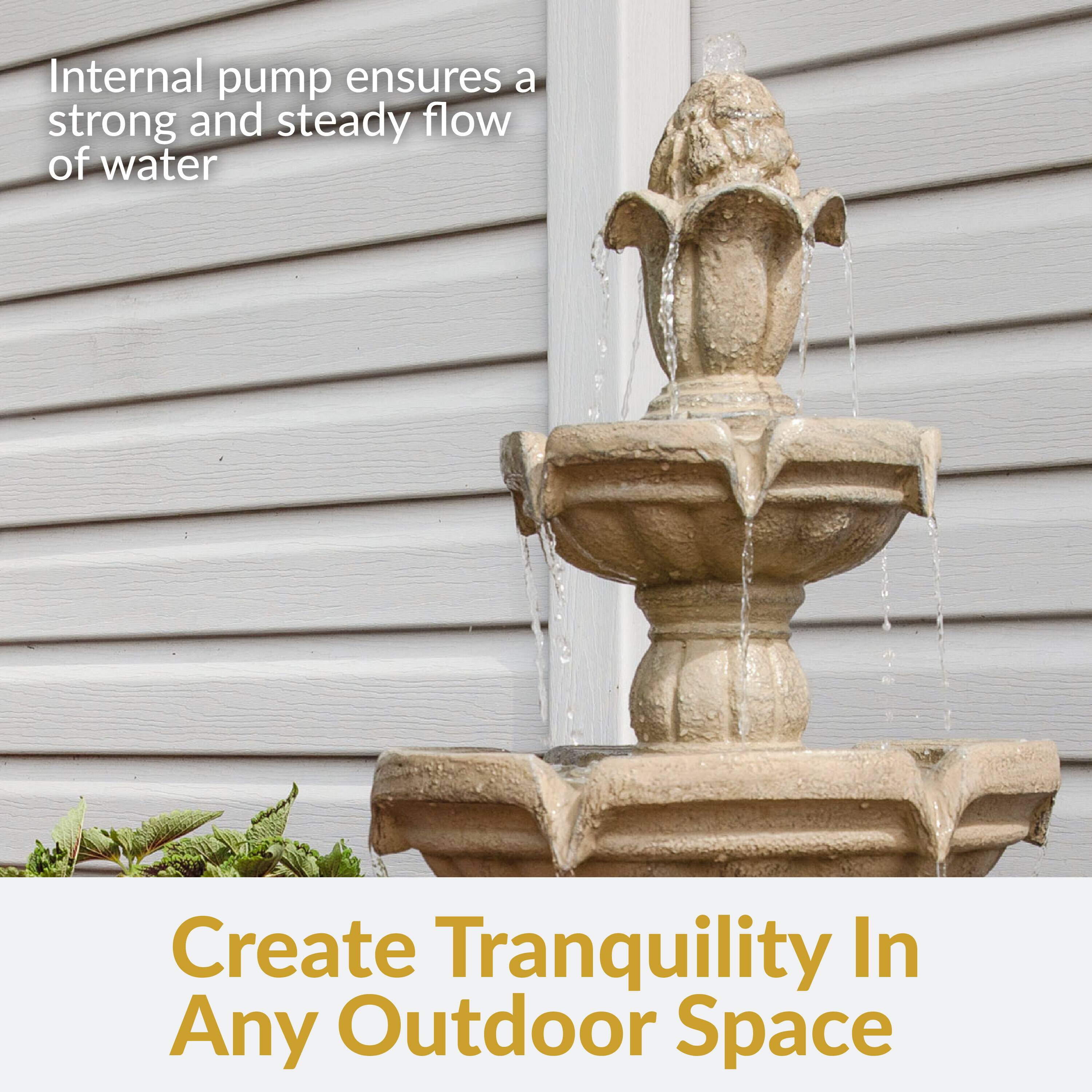 Internal pump ensures a strong and steady flow of water

Create Tranquility In Any Outdoor Space
