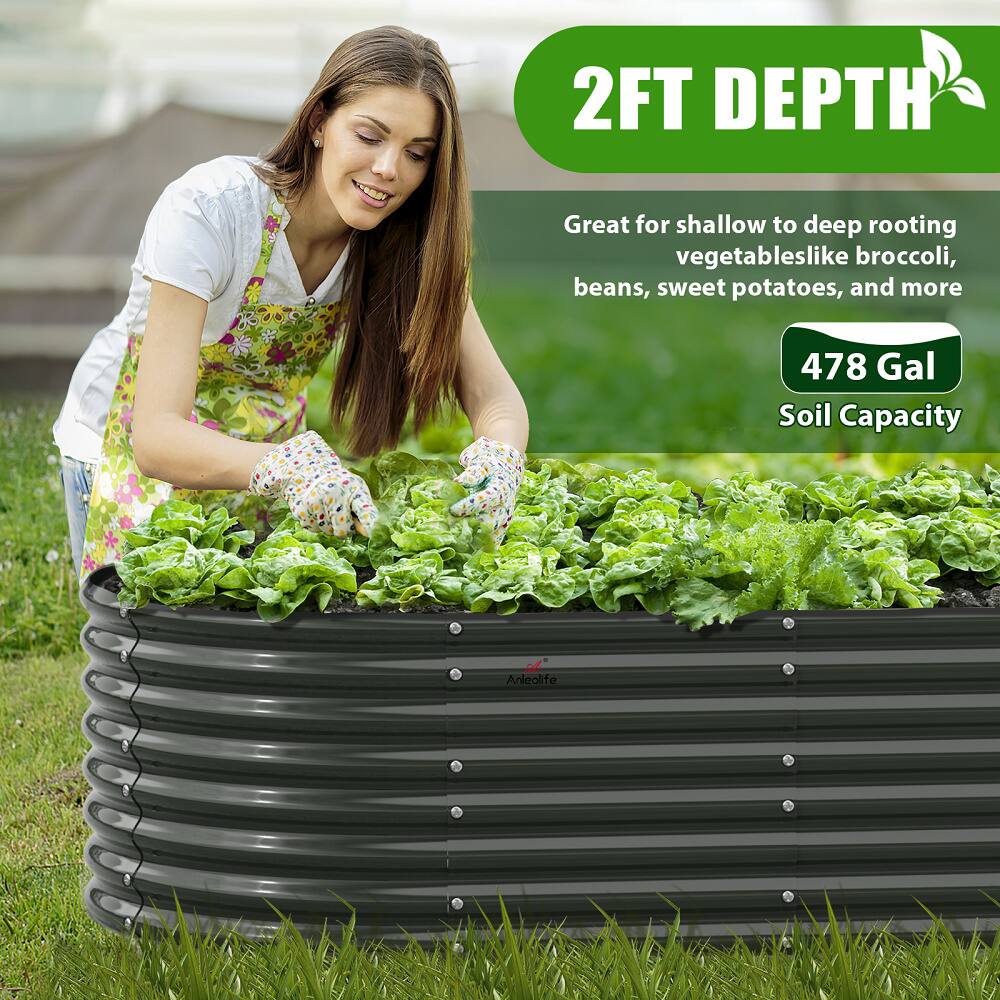 2FT DEPTH  
Great for shallow to deep rooting vegetables like broccoli, beans, sweet potatoes, and more  
478 Gal Soil Capacity