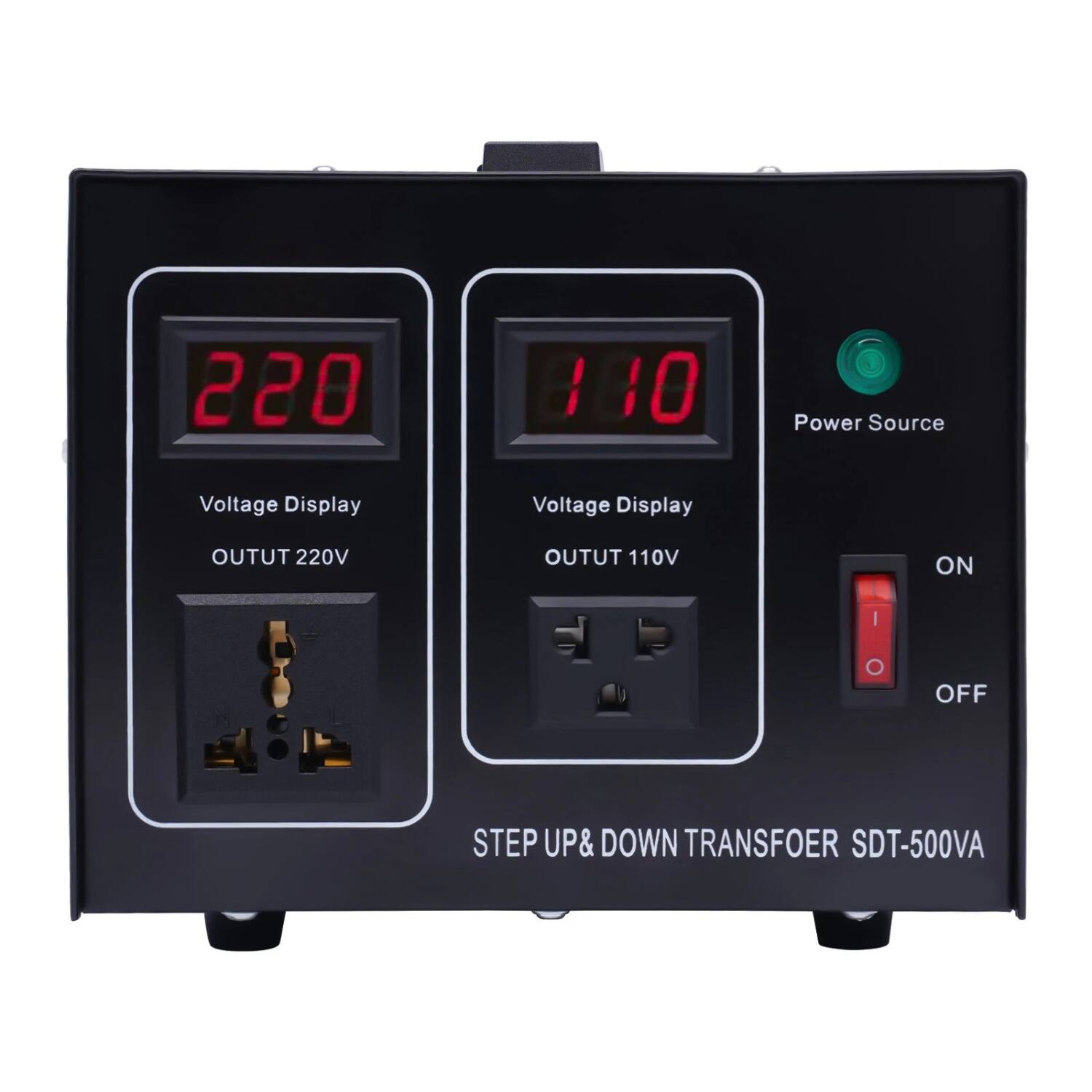 Stock Preferred - 500W Heavy Duty Step Up/Down Voltage Transformer - Black