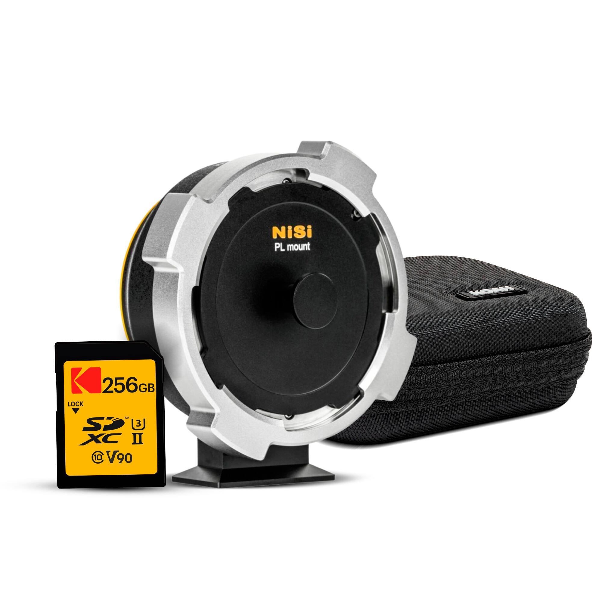 Kodak - SDXC 256GB UHS-II U3 V90 Ultra Pro Memory Card with NiSi ATHENA PL-E Adapter and Filter Case