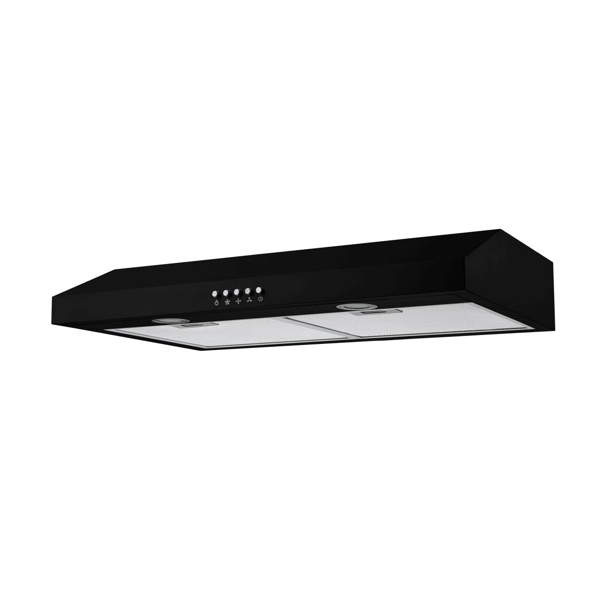 Back. Winflo - Winflo 30 inch Convertible 330-CFM Black Under Cabinet Range Hood - Black.