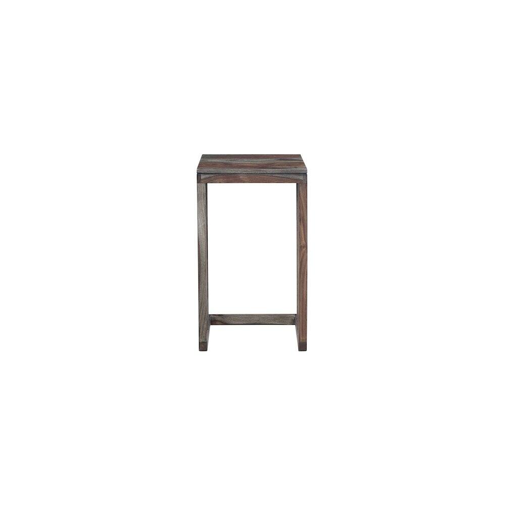 Back. Porter Designs - Fall River Solid Sheesham Wood End Table - Gray.
