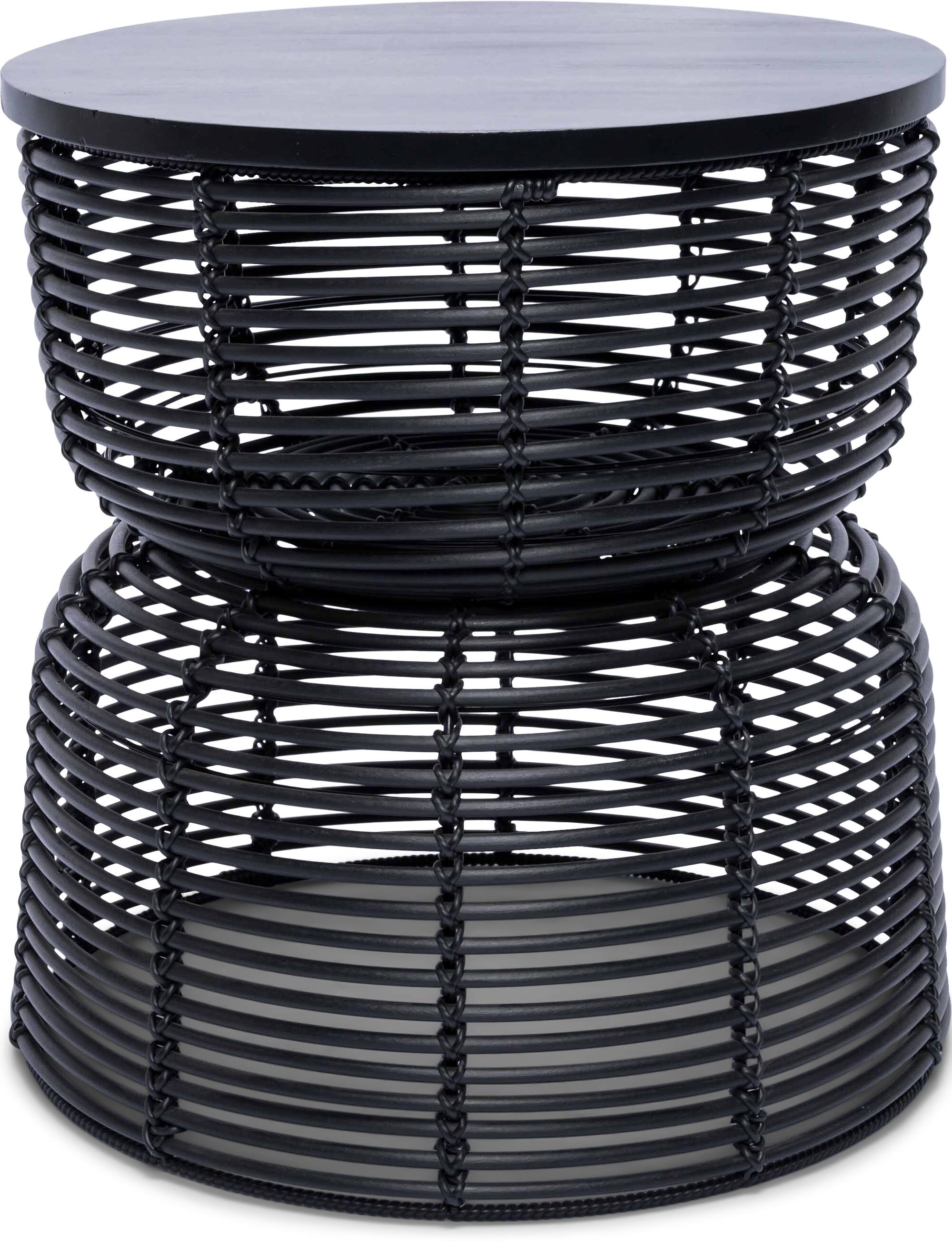 Angle. Finch - Finch Wyred Hourglass Side Table, Black - Black.