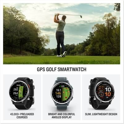 Garmin Approach S44 GPS Smartwatch 43mm Anodized Aluminum
