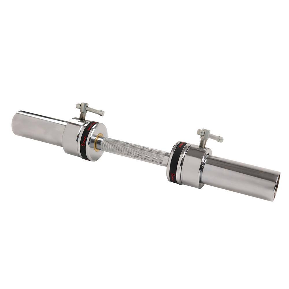 Sunny Health & Fitness - 20" Olympic Single Dumbbell Handlebar with Ring Collars - Stainless Steel