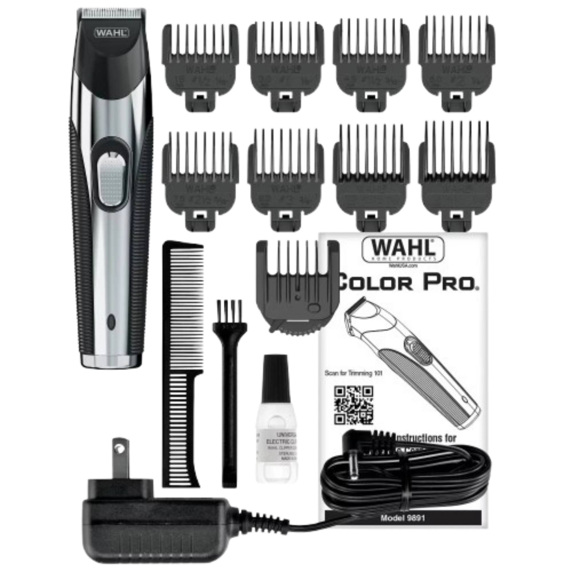 WAHL WAHL WAHL WAHA WAHL PROPTCA Mddaton COLOR PRO. Scan for Trimming NO UNIVOS ELECTRICO Instructions for Model 9891