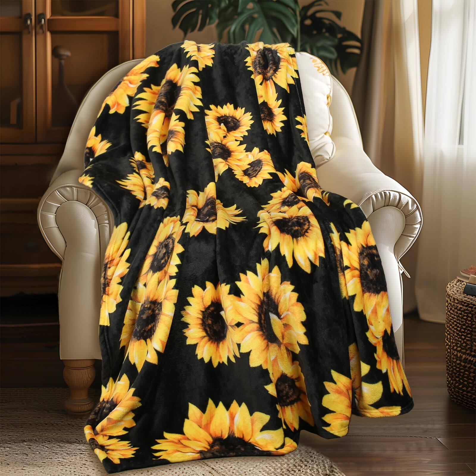 Sunflowers Print 01 Fleece (50x60 IN)