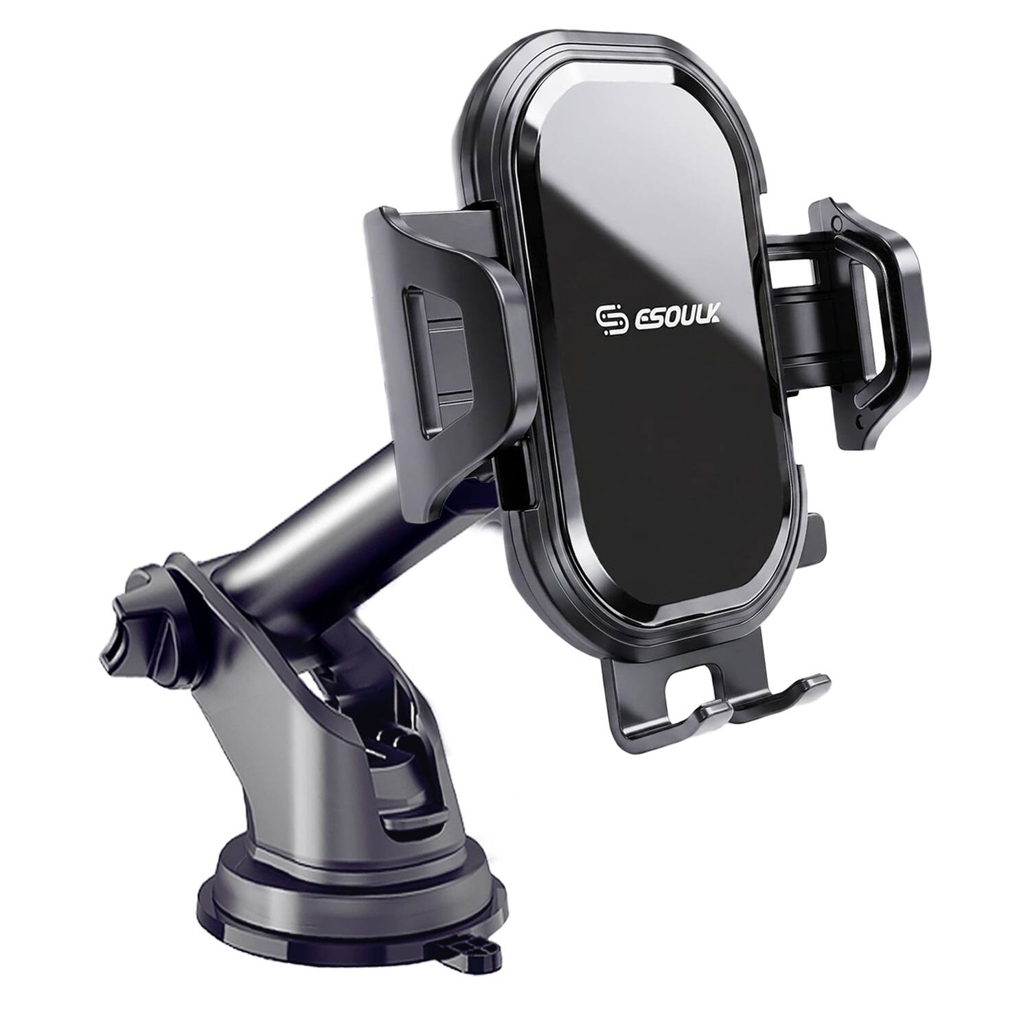 Angle. Esoulk - Universal iPhone Samsung Smartphones Phone Holder Mount For Car Windshield and Dashboard - Black - Black.