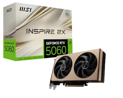 MSI NVIDIA GeForce RTX 5060 8G INSPIRE 2X OC 8GB GDDR7 PCI Express MSI NVIDIA GeForce RTX 5060 8G INSPIRE 2X OC 8GB GDDR7 PCI Express