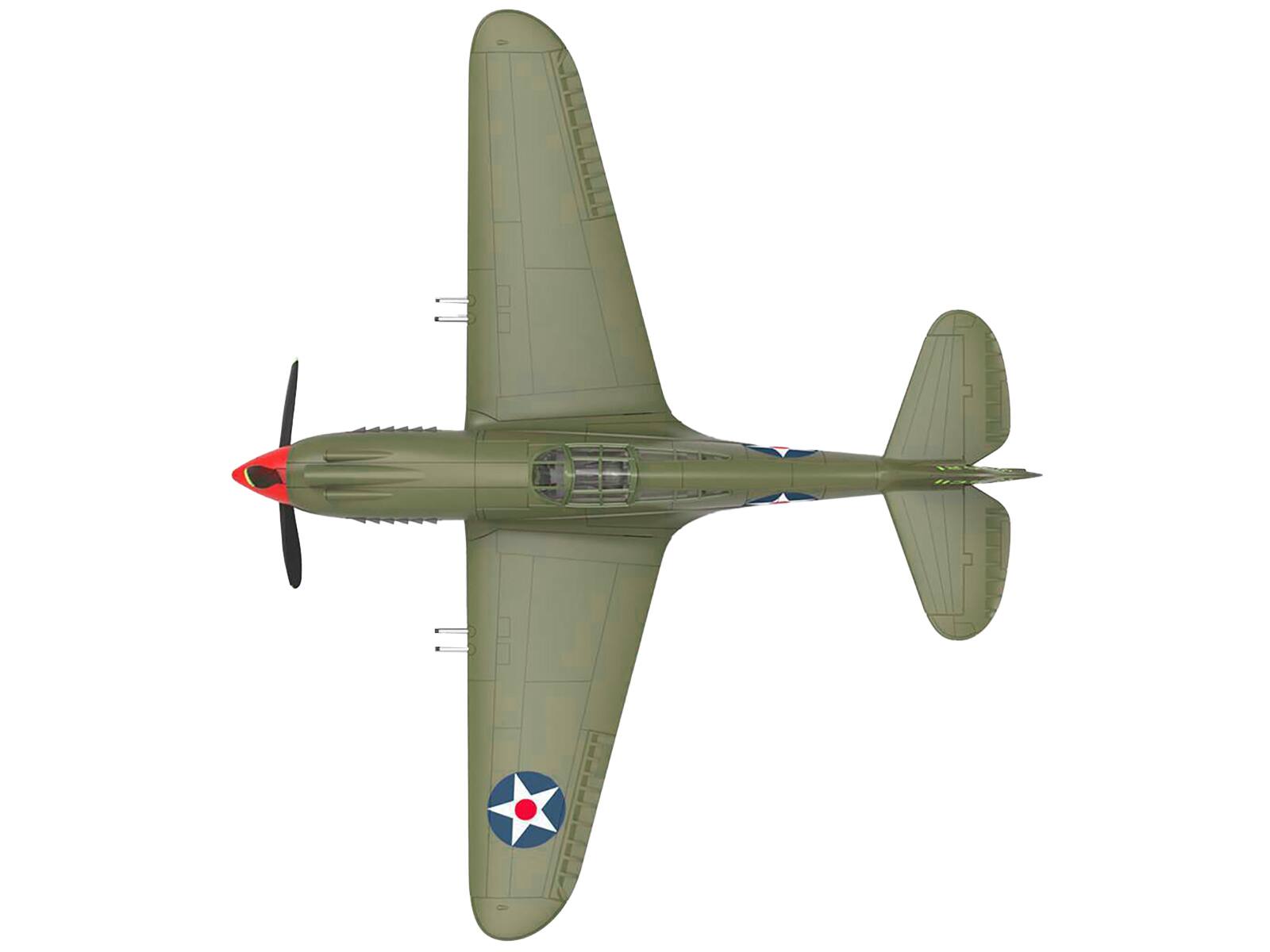 Left. Luppa - Curtiss P-40B Warhawk Hawaii 1945 US Army Air Forces WWII 1/72 Airplane - Green.