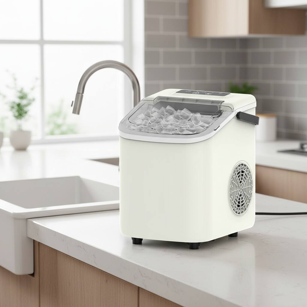 Alt View 1. Forest'nSky - Portable Outdoor Ice Maker - 26 lb/day Bullet Ice, BPA-Free PVC, Fast for Coffee, Car Fridge & Cocktails,Cream White - Cream White.