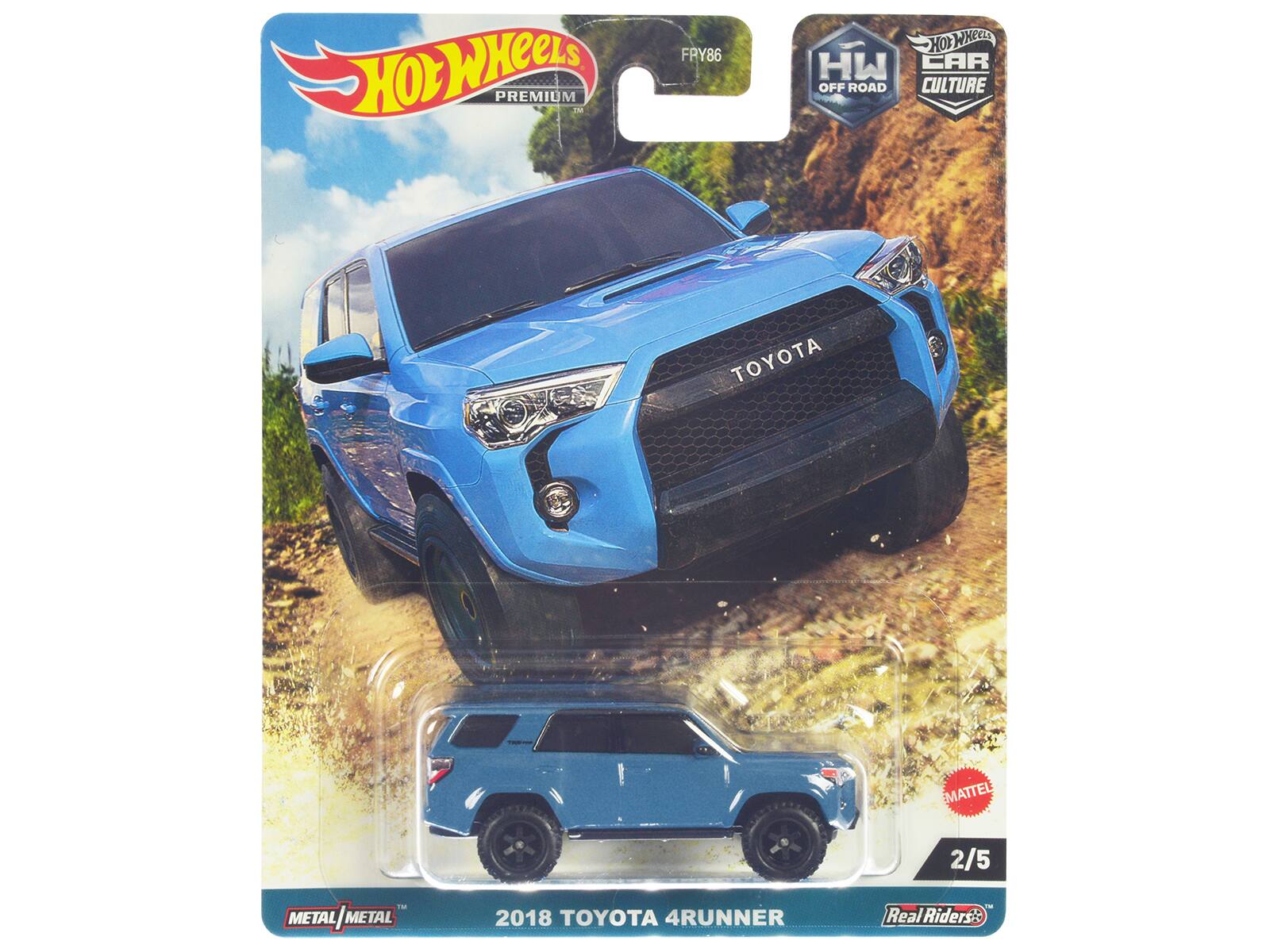 Hot Wheels Premium Hot Wheels Car Off Road Culture Toyota 2/5 Mattel 2018 Toyota 4Runner - Real Riders