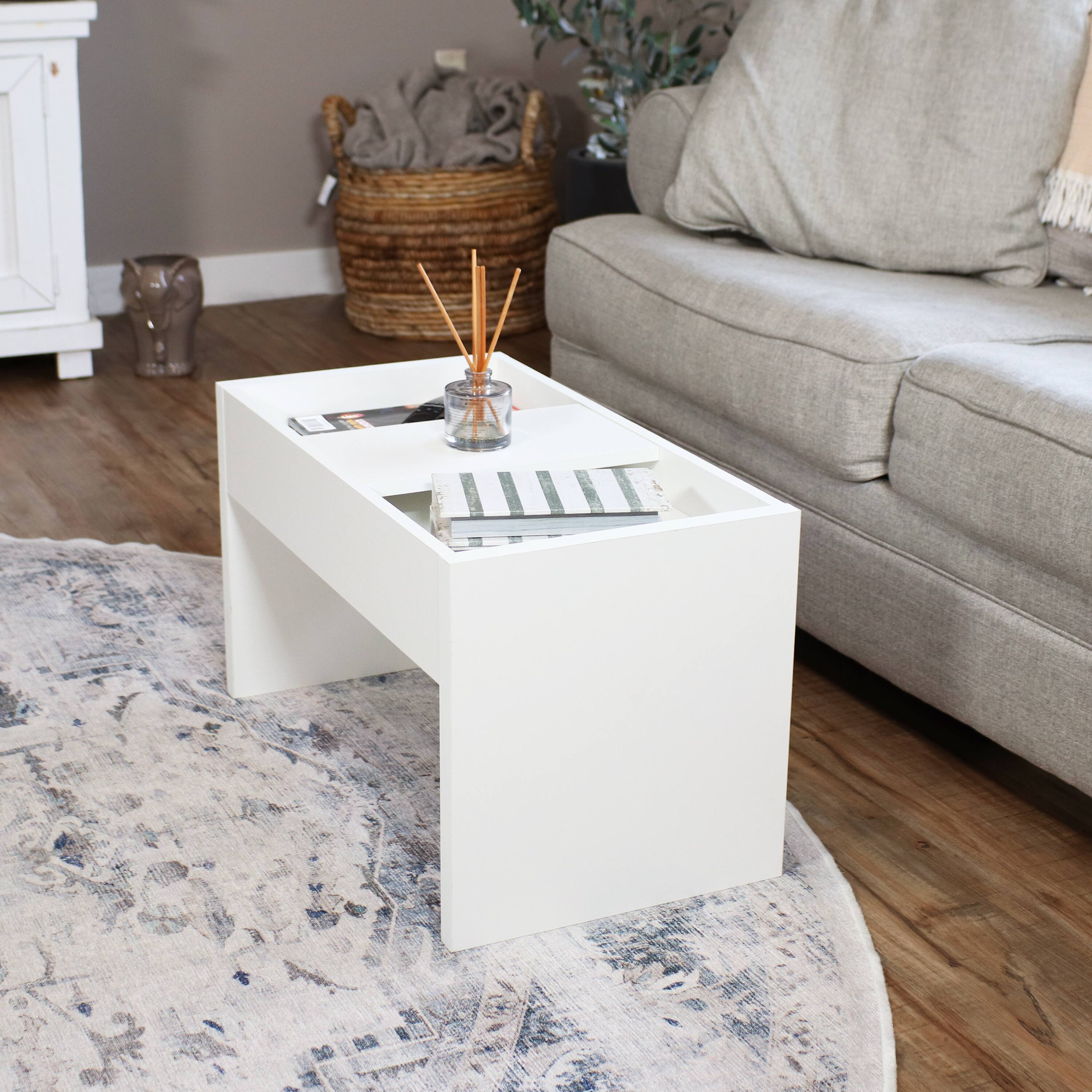 Alt View 4. Sunnydaze - 2-in-1 Multi-Use Accent Side Table - White.