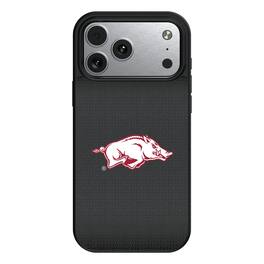 Keyscaper - NCAA - Arkansas Razorbacks Linen Logo iPhone Magnetic Bump Case - 15 - Black
