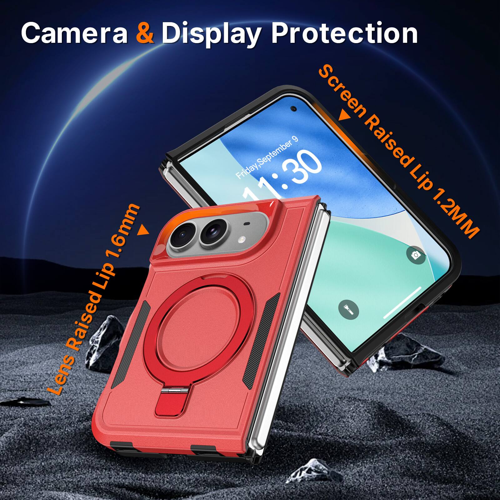 Camera & Display Protection

Screen Raised Lip 1.2MM

Lens Raised Lip 1.6mm