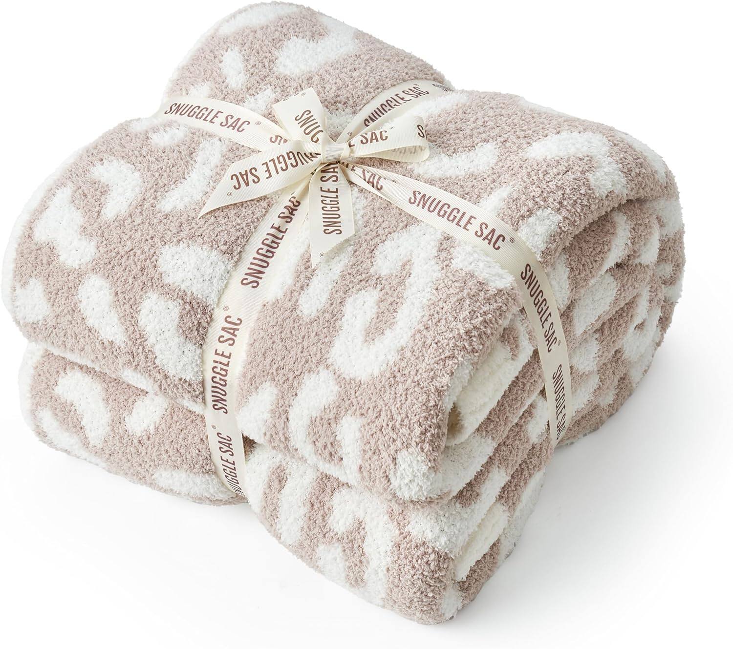 Front. blue - Paaaawaters Snuggle Sac Leopard Throw Blanket for Couch Bed Sofa inches, Reversible Grey Leopard Blanket Ultra - color:LeopardBeige+size:Queen(90"x90").