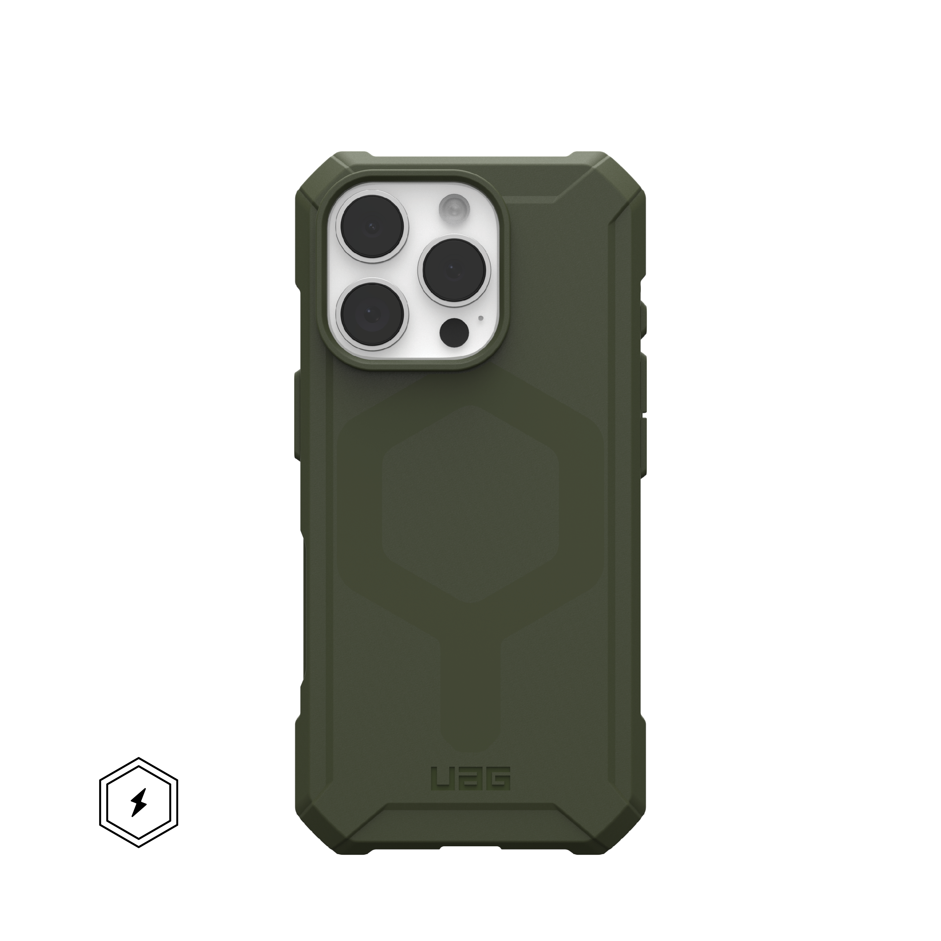 Front. UAG - Essential Armor Series Case with Magsafe for Apple iPhone 16 Pro - Olive Drab.